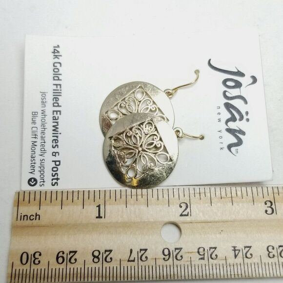 Vintage Josan 14k Gold Fill Earwires Dangle Lightweight Cut Out Design Earrings - Picture 5 of 5
